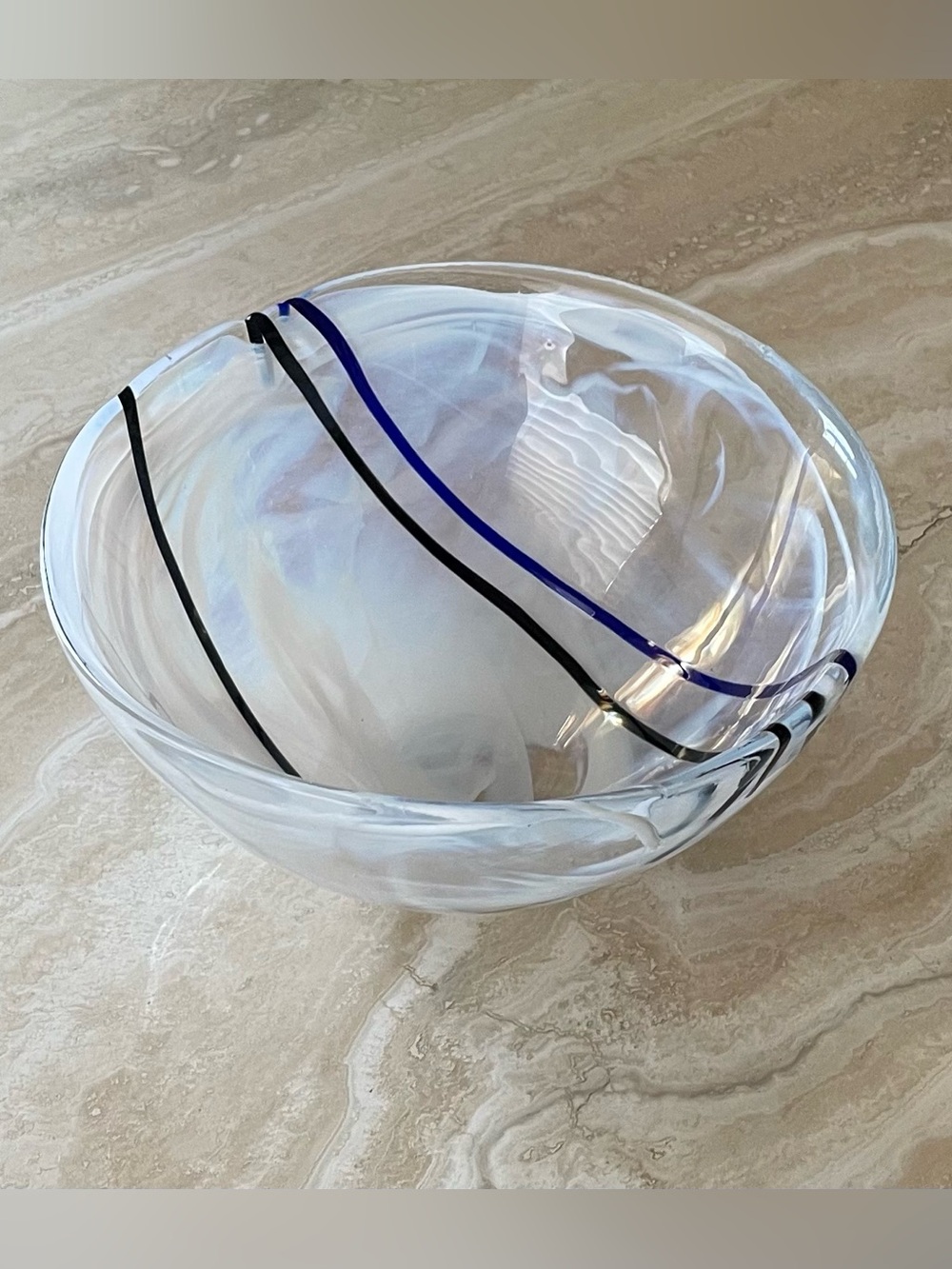 Kosta Boda Contrast Bowl Handblown Crystal Art Glass